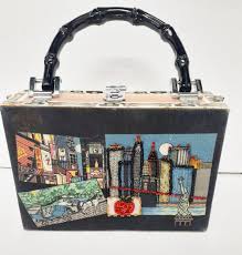 Braciano Cigar Box Purse Embellished New York City 7.5"x5"x2 ...