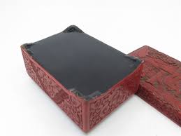 Nice Chinese Red Cinnabar & Lacquer Trinket Box 4-1/4" D x 6 ...