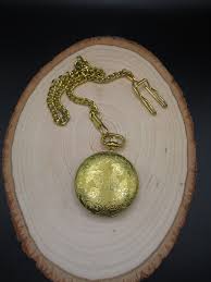 Vintage Gold plated pocket watch on chain w clip by Ciprini ...