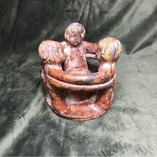 Accents | Aztec Mayan Circle Of Friends Candle Holder Red Clay Mexican Pottery 3 Friends | Poshmark