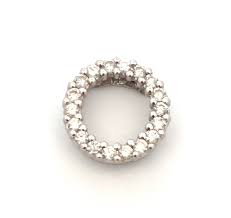 Designer JX 14K White Gold Diamond Round Ring Infinity ...