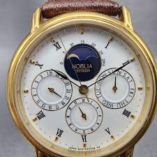 Citizen Noblia Moonphase Watch Men 35mm White Dial Daydate ...