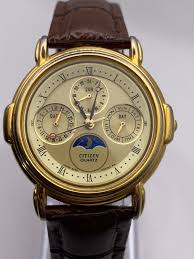 RARE Best Vintage Men's Citizen Quartz Watch Moon Phase ...