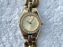 Citizen With Beautiful Crystals Gold-plated Stainless-steel ...
