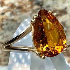 Orange Hessonite Garnet Solitaire Ring | Burton's – Burton's ...