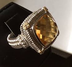 Gabriel And Co. Ring, Earrings, Pendant Set SS 18k Diamond .09 CTW Citrine | eBay