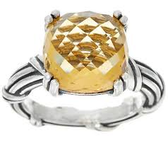 QVC Peter Thomas Roth Fantasies 6.20ct Citrine Sterling Solitaire Ring Size 5 | eBay
