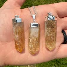 Citrine Polished Point Pendant (Treated) | New Moon Beginnings