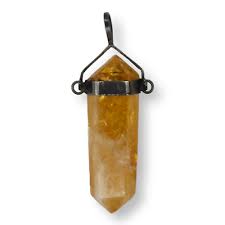 Vintage Sterling Silver 925 Yellow Citrine Point Pendant Very Pretty | eBay