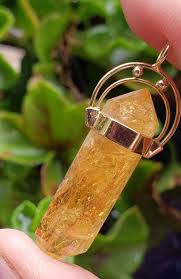 RESERVED on Hold Citrine Crystal Point Pendant, 14K Yellow Gold - Etsy