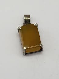 DESIGNER SIGNED STERLING SILVER AND YELLOW CALCITE PENDANT | eBay