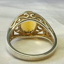 Buy Stunning Vintage, Women's Highly Decorative Sterling Silver and Large Natural Faceted Citrine Statement Ring. Online in India - Etsy