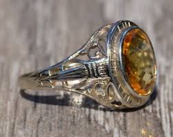 Antique Citrine Filigree Ring - Etsy Australia