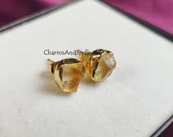 Raw Citrine Earrings, Dainty Citrine Jewelry, November ...