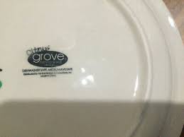 Citrus Grove "RED STRIPE" Hand Painted 17.5''salad Plates ...