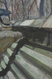 Lot - BERNARD LAMOTTE (French/American 1903-1983) A PAINTING, "Rainy Day in the City," 20TH CENTURY