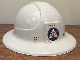 Vintage Cold War Era CIVIL DEFENSE Medical Hard Hat ...