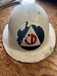 Vintage McDonald Civil Defense CD Steel Hard Hat Leather ...