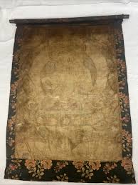 Large Antique Tibetan Thangka Painting On Silk 18th 19th ...