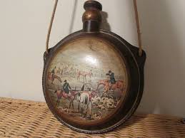 Vintage Wooden Canteen With Photo of a Fox Hunt Made in ...