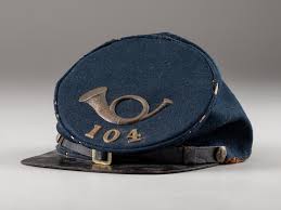 Sold at Auction: [CIVIL WAR]. Forage cap with contractor label featuring 104th regimental number and insignia.
