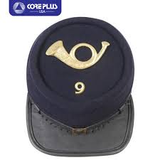 Civil War Union Infantry Kepi with Leather Peak & Number 9 Badge - All Sizes | eBay