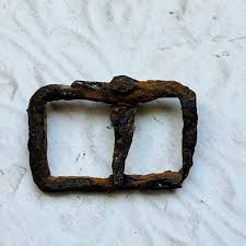 Antique Buckle Rusty Craft Assemblage Mixed Media Metal ...