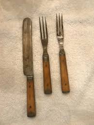 VINTAGE ANTIQUE 2 3 PRONG FORKS AND A KNIFE | eBay