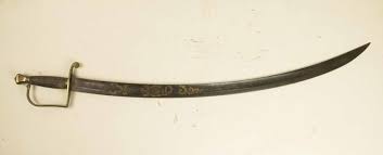 Sold at Auction: Rounded Pillow Pommel US ca. 1800 Saber w/ Horn Grip, "Warranted and large Eagle on blade.