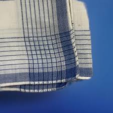 Vtg Men's Handkerchief White Blue Check Dress Suit Occasion ...