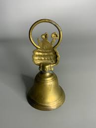 French Vintage Brass Bell Women in Dress Design Church Bell ...