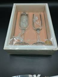 Vintage Love's Remembrance Wedding Champagne Glasses and ...