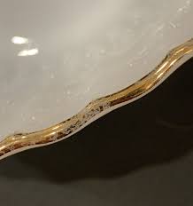 Vintage Anchor Hocking Fire King Large Milk Glass Serving Bowl with Gold Trim | eBay