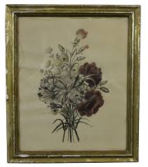 Antique Victorian Botanical Floral Bouquet Colored ...