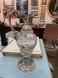 Spanish Silver and Glass Jug For Sale at 1stDibs