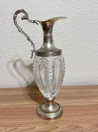 Vintage 1969 Silver Plated and Glass Pitcher Decanter Carafe ...