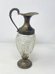 Vintage Murano Blown Glass and Bronze Ewet, Decanter ...