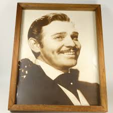 Clark Gable Wood and Glass Framed portrait 15" x 12" Black & White ZBJ96 | eBay