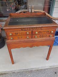 Antique handmade Willimantic spool cotton Oak-Top desk lift ...
