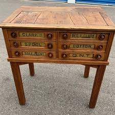Antique Oak Clarks Country Store Spool Cabinet on Base 33.5 ...