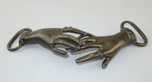 Surrealist Victorian Style Clasping Hands Belt Buckle, C.1970 at 1stDibs | victorian hand belt, clasped hands belt buckle, victorian clasping hands belt