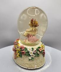 Vintage Heart Shape Cherub Musical Waterglobe | eBay