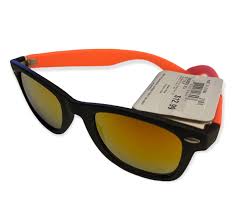 Beach Blast Square Mirror Sunglasses 100% UV Protection W/orange Arms | eBay