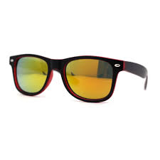 Child Size Kids Hipster Horn Rim Classic Plastic Sunglasses Orange Yellow Mirror - Walmart.com