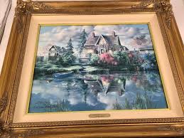 Lot - Framed artwork depicting “Mendocino Twilight” signed ...