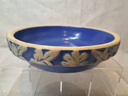 VINTAGE 8" POTTERY DEEP DISH PIE PLATE DISH - RAISED FLORAL ...