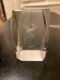 Vintage 3D Laser Eagle & Globe Crystal Paperweight Glass Holographic | eBay