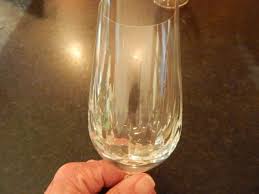 VNTG Pair WINE GLASSES Cut Faceted Stem Vertical Petal Cut ...