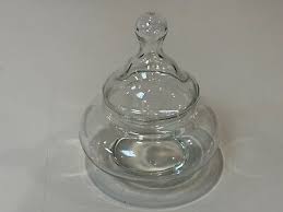 Vintage Small Clear Glass Jar with Lid | eBay