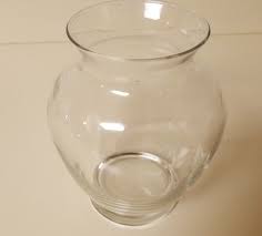 CLEAR GLASS VASE ROUND BUBBLE STYLE | eBay